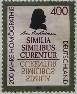 timbre commémoratif du centenaire de l'homéopathie