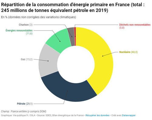 Consommation d'énergie primaire en France